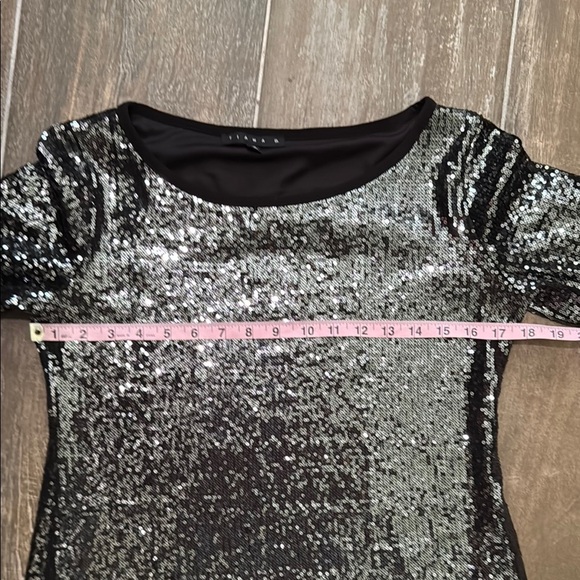 Tiana B. Black Shiny sequined T-shirt mini dress - Picture 7 of 8